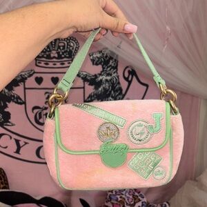 RARE vintage juicy couture pink and green mini bag
